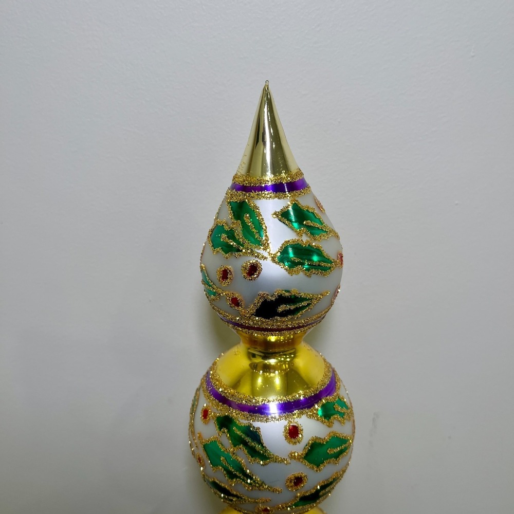 Christopher Radko Retired Vintage Extremely Rare HOLLY RIBBONS FINIAL 1993 - Picture 11 of 14